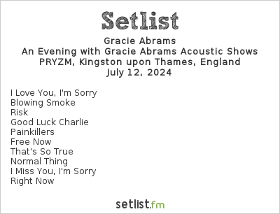 Gracie Abrams Celebrates New Album with U.K. Acoustic Shows | setlist.fm